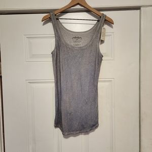 Peruvian connection sky ribbed tank top large